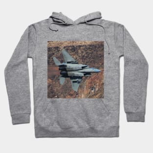 F-15C Eagle In Canyon In Afterburner Hoodie